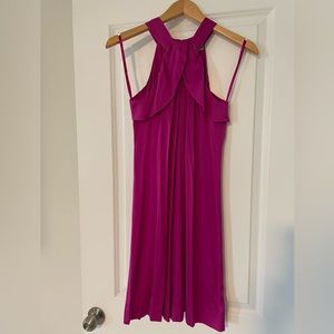 High neck silk dress